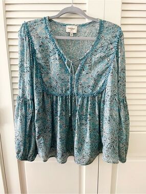 Haute Hippie Tribe Avery Paisley Peasant Blouse Boho Top Women’s M